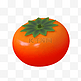 橙色C4D立体柿子水果