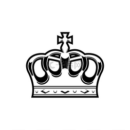 公主王子图片_顶部为交叉隔离单色图标的皇冠帽