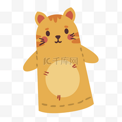可爱黄色小猫手指木偶戏动物
