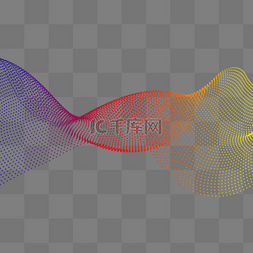 粒子曲线图片_科技粒子颗粒波浪曲线