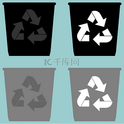 垃圾桶与标志利用桶桶宁静简单形