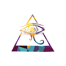 矢量马赛克背景图片_抽象多彩的三角形几何眼抽象眼彩
