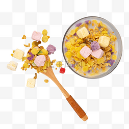 早餐食物图图片_早餐组合酸奶燕麦美食食物
