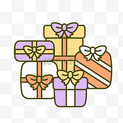 礼物盒紫色图片_可爱节日礼物盒堆叠