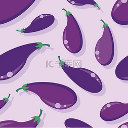 平面样式设计中的茄子无缝图案矢