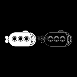 Bathyscaphe Underwater boat ship 潜艇图标