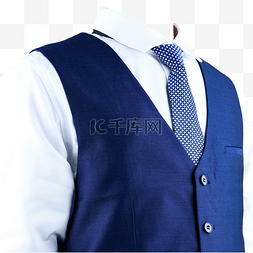 蓝灰色商务图片_胸像正装蓝马甲白衬衫摄影图