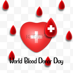 世界献血者日爱心血滴红色纯色