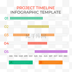 财政数据图片_甘特图简约商务彩色计划图表