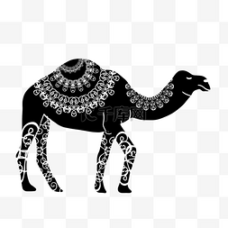 骆驼抽象动物剪影