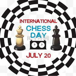 卡通环型国际象棋日