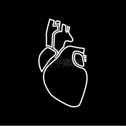 静脉栓塞图片_人类的心脏图标。