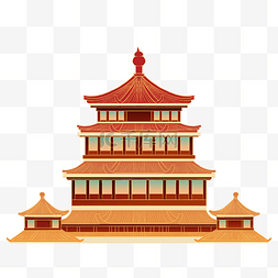 国潮中国风建筑描金