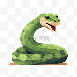 蛇图片_扁平插画手绘免抠元素蛇