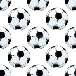 方形格式的黑白足球或足球的无缝