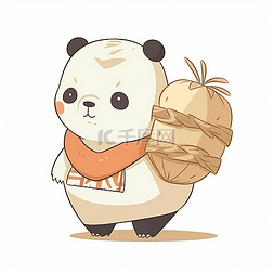 背着大米的小熊猫