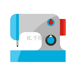 缝纫机的程式化插图。
