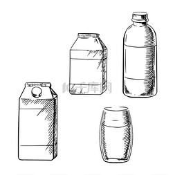 鲜奶玻璃瓶装、塑料瓶装、山形顶