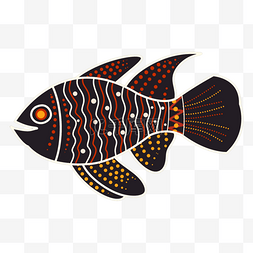 原住民图片_鱼动物花纹澳大利亚原住民色彩艺