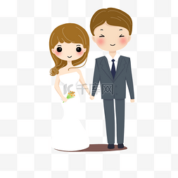 双人婚礼图片_婚礼卡通西装结婚