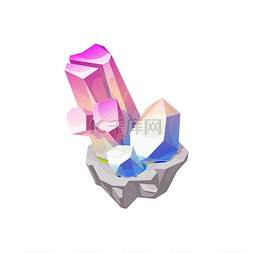 矢量水晶石图片_水晶宝石或宝石、石英石岩石和宝