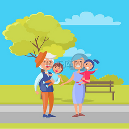 抱孙子图片_成熟的夫妇抱着孩子的爷爷和奶奶