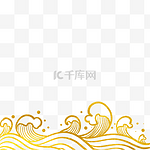 金箔鎏金线描海浪