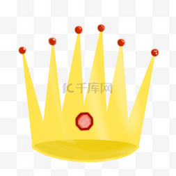红色宝石卡通金色皇冠