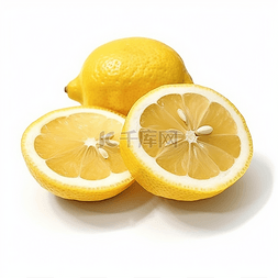 一颗切开的柠檬水果