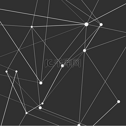 相连图片_抽象分子技术与深色背景下的多边