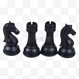 国际象棋黑白棋子图片_四个国际象棋黑色棋子简洁