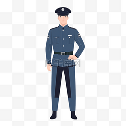 警务班车图片_卡通手绘职业人物警务人员
