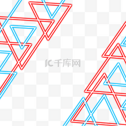 红蓝霓虹光效抽象几何边框