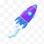 C4D立体漂浮火箭
