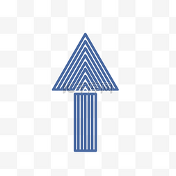 线条指引图片_蓝色简约三角形向上的箭头剪贴画