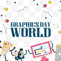 世界图形日简单相机卡通电脑