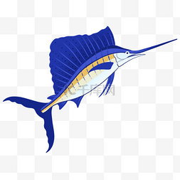装饰性帽子图片_旗鱼海洋生物蓝色