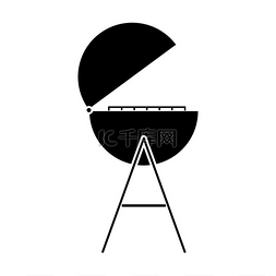 户外标志图片_烧烤或烧烤黑色图标