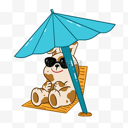 遮阳伞乘凉动物