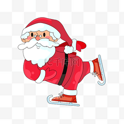 圣诞老人滑雪图片_圣诞节节日装饰现代感圣诞老人滑