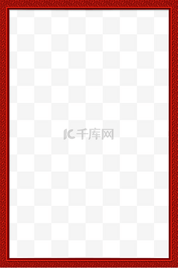 中式花纹复古边框标题栏图片_新年立体浮雕剪纸风中式红色花纹