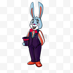 魔术师可爱动物兔子卡通
