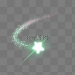 粒子星光素材图片_绿色闪光星星光效插图