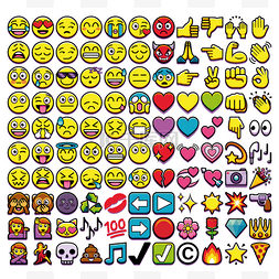 头卡背景图片_白色背景上分离出的不同 110 Emojis 