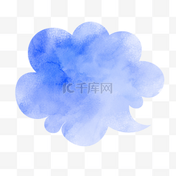 笔刷淡蓝色水彩花朵气泡
