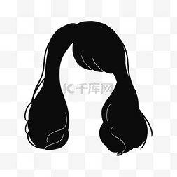 直发头发图片_黑色发型装扮女性斜刘海发型