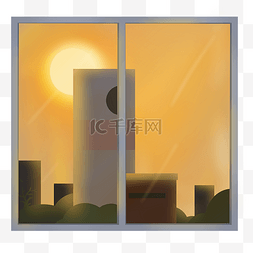 透明玻璃窗户图片_窗外高楼大厦月光
