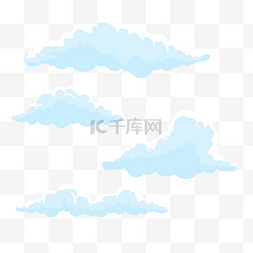 蓝色云端图片_白天天气户外全景漂浮卡通云朵