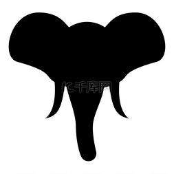 大象剪影吉祥物的头像非洲或印度
