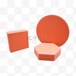 矩形台子图片_货架橙色产品讲台